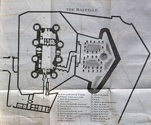 Ground plan of the Bastille, from the 1780 English edition