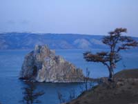 Shaman Rock, in Lake Baikal, is considered sacred by the Buryat people.