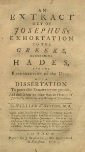 Title page from "Josephus's Discourse to the Greeks concerning Hades,"