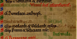 Feast Days from Twelfth-Century English Calendar. Saint Wulfstan, Bishop of Worcester