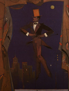 The frontispiece of an edition of The Great Gatsby featuring Gatsby himself.