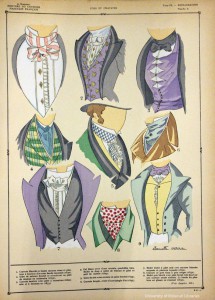 Neckwear of the Bourbon Restoration, from Histoire du costume masculin francais (Paris, 1927).