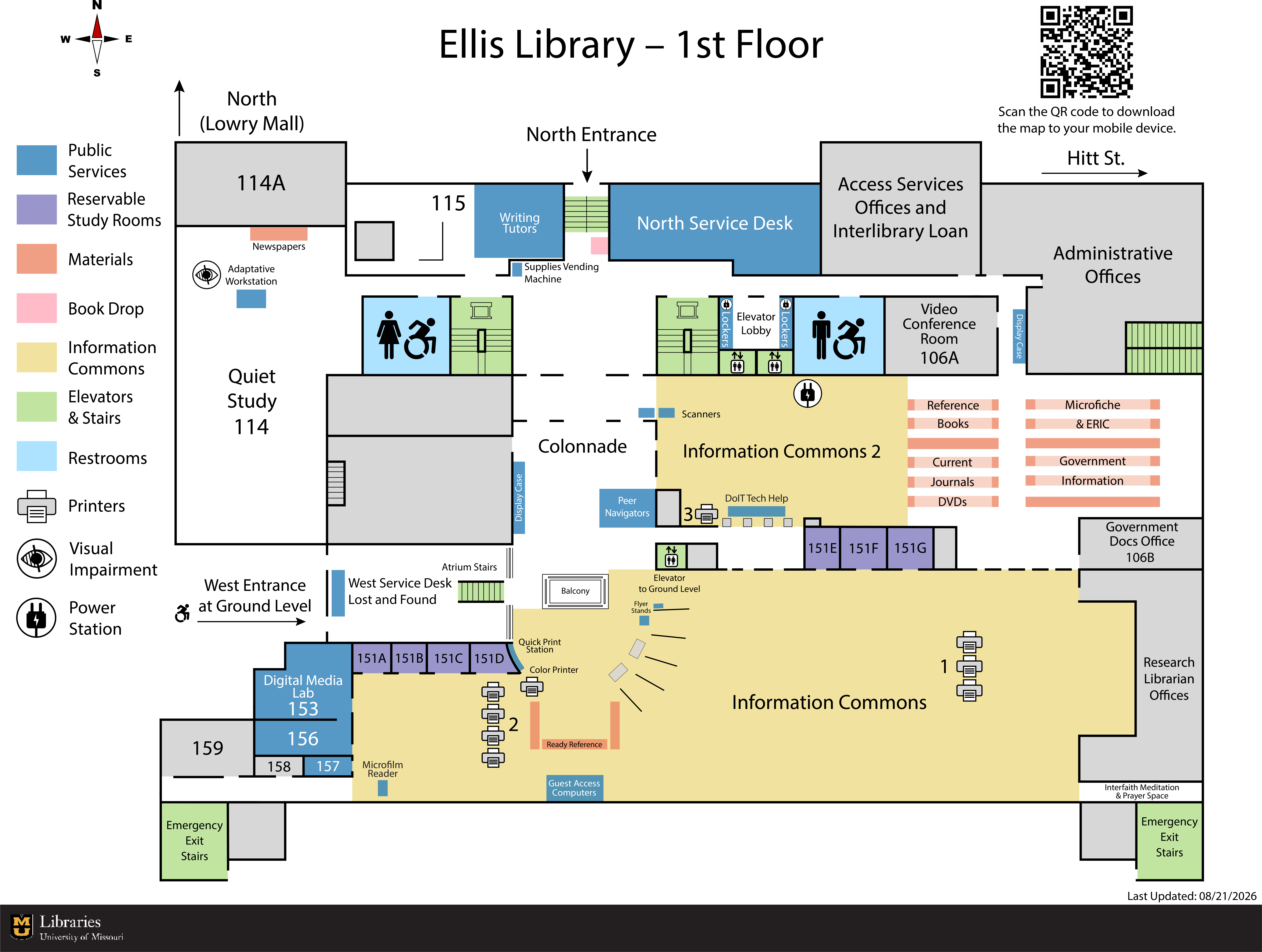 ellis library first floor map