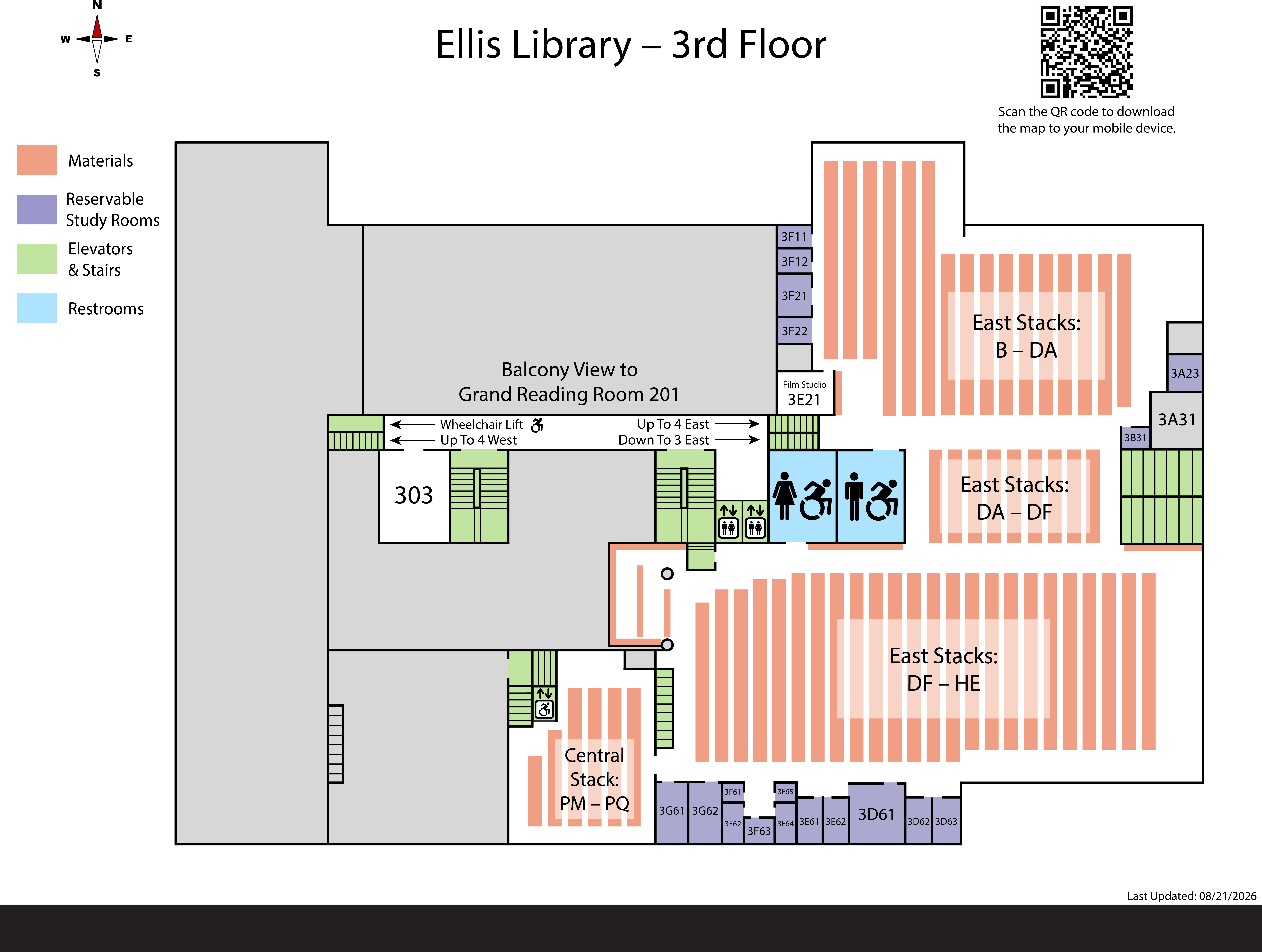 ellis library third floor map