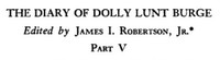 THE DIARY OF DOLLY LUNT BURGE, Part V