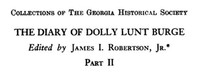 THE DIARY OF DOLLY LUNT BURGE, Part II