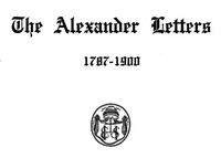 The Alexander Letters, 1787-1900