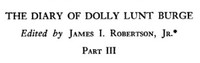 THE DIARY OF DOLLY LUNT BURGE, Part III