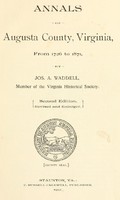 Annals of Augusta County, Virginia, from 1726 to 1871