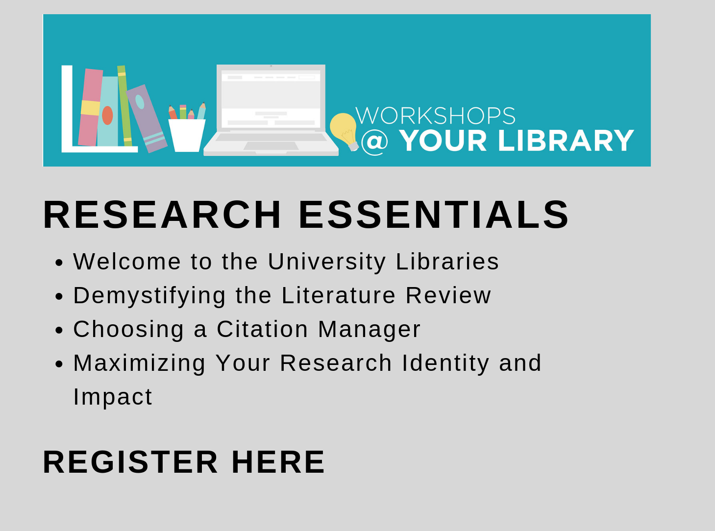 Workshops @ Your Library: Research Essentials – Library News