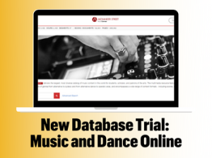 New Database Trial: Music and Dance Online