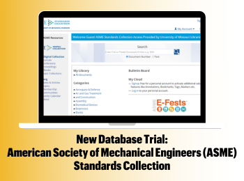 New Database Trial: American Society of Mechanical Engineers (ASME) Standards Collection