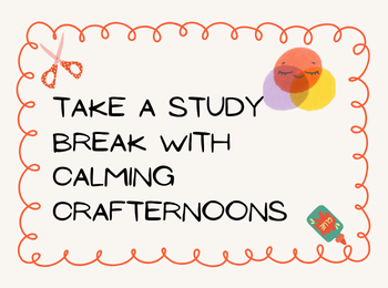 illustration with scissors, glue and smiley faces