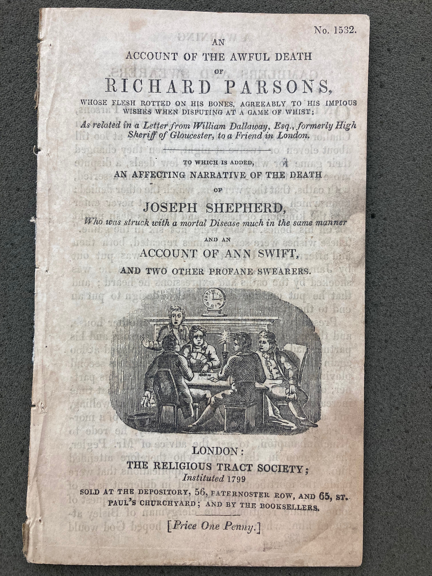 An Account of the awful death of Richard Parsons, whose flesh rotted on his bones agreeably to his impious wishes when disputing at a game of whist (1800s) 01.jpeg