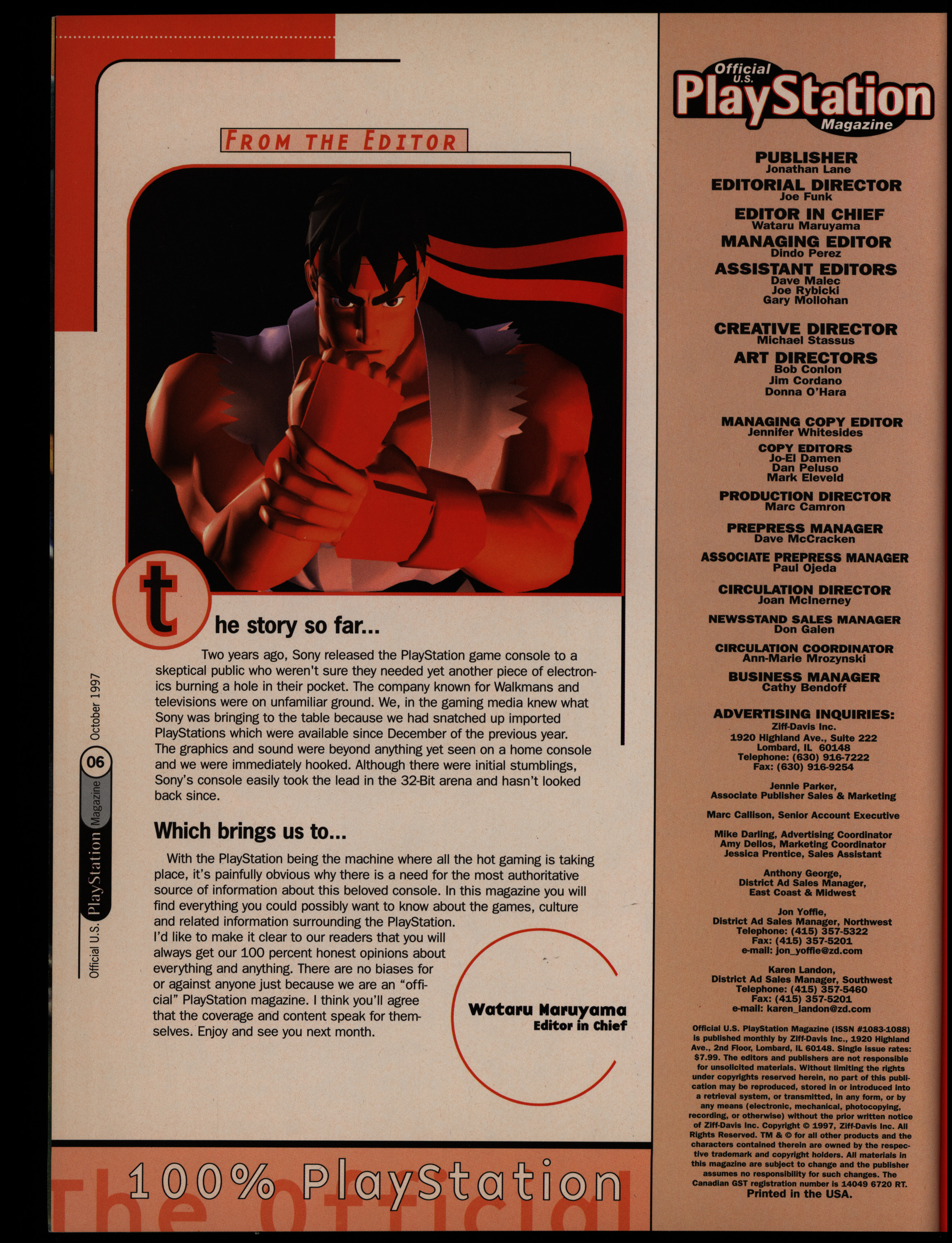Page with text, image of a male video game character, and masthead.