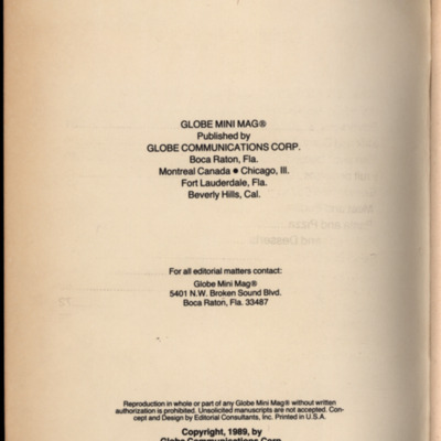 Page with publishing information