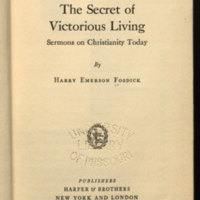 The secret of victorious living ; sermons on Christianity today