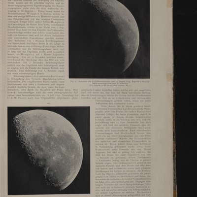 Page of text surrounding 2 photographs of the Moon