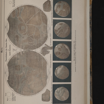 Printed map of the surface of the planet Mars.