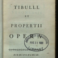 Catulli, Tibulli, et Propertii Opera.