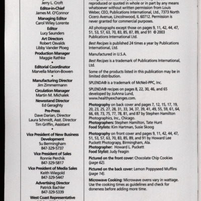 Page with masthead and publishing information