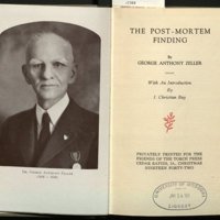 The post-mortem finding / by George Anthony Zeller, with an introduction by J. Christian Bay.