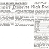 Gaslight Theatre Production. 'Rimers' Deserves High Praise.
