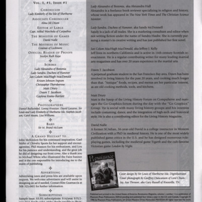 Black-and-white magazine page with masthead and editor's letter.