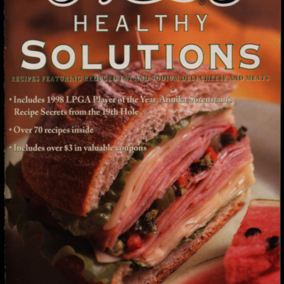Magazine cover with large title in white font and large image of a sandwich in the background
