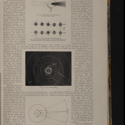 Page of text surrounding 4 diagrams, demonstrating eclipses and orbits