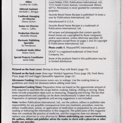 Page with masthead and publication information