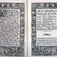 Aucassin & Nicolette, and other mediaeval romances and legends, translated from the French by Eugene Mason. London, J. M. Dent; New York, E. P. Dutton.