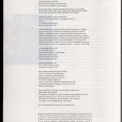 Page with publishing information