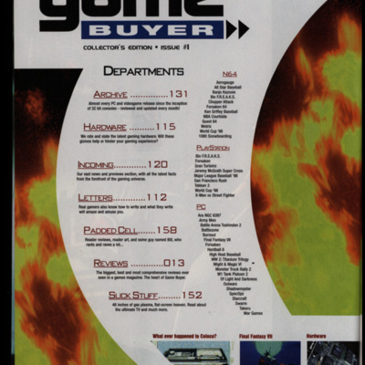 Table of contents page with a background resembling fire.