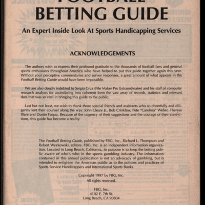 Magazine page with magazine title and acknowledgements.