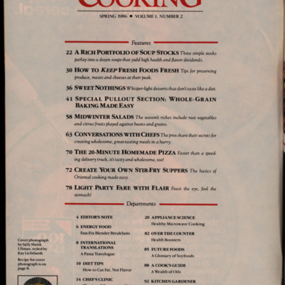 Page with table of contents.