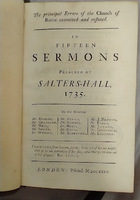 The Principal errors of the Church of Rome examined and refuted : in fifteen sermons preached at Salter-Hall, 1735 / By the Reverend Mr. Barker ... Mr. Neal ... [and others].