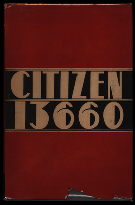 Cover page of book with white text with black and red background
