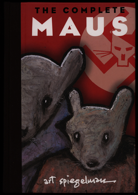 Graphic novel cover with two mouse people and a swastika with a cat face in the background